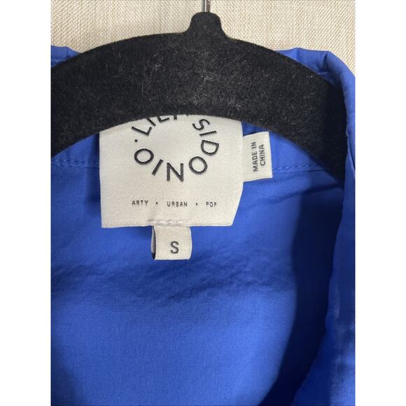 Lili Sidonio Shirt Dress Women’s Size Small - Full Button Front Pleated Ruffles - Picture 2 of 5